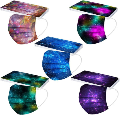 50Pcs Butterfly Print Disposable Facemask for Adults Women with Designs Papermasks 3 Ply Breathable Non Woven Face Guard