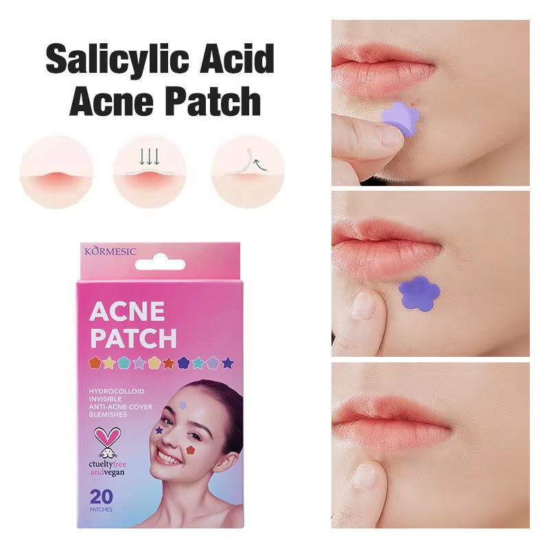 KORMESIC Colorful Star Acne Patches Pimple Nourishing Hydrating Anti-Aging Facial Treatment + Blackhead Removal Skin Care