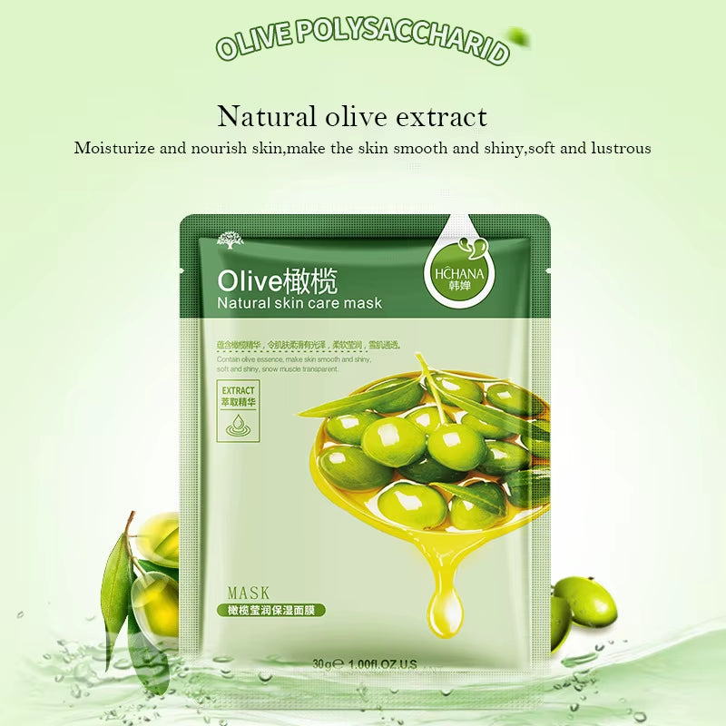 6/12Pcs Fruits Face Mask Moisturizing Oil Control Firming Aloe Korean Cosmetics Sheet Face Mask Beauty Skin Care Prodcuts