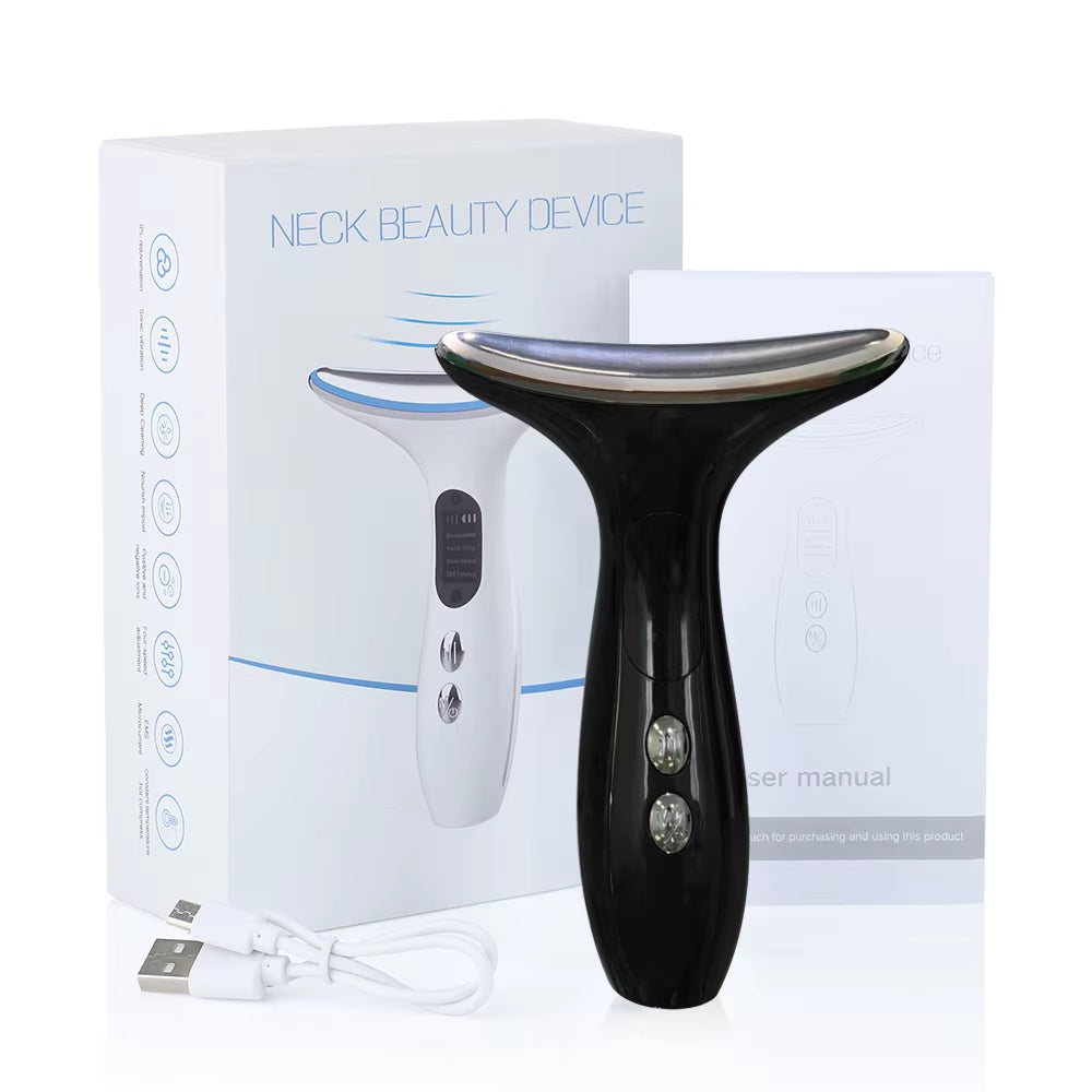 Neck Beauty Device EMS Microcurrent Chin Facial Lifting LED Firming Rejuvenation anti Wrinkle Skin Care Face Massager