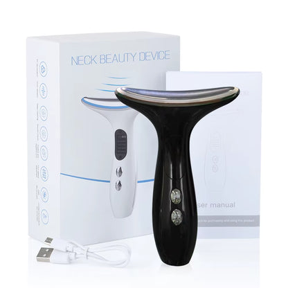 Neck Beauty Device EMS Microcurrent Chin Facial Lifting LED Firming Rejuvenation anti Wrinkle Skin Care Face Massager