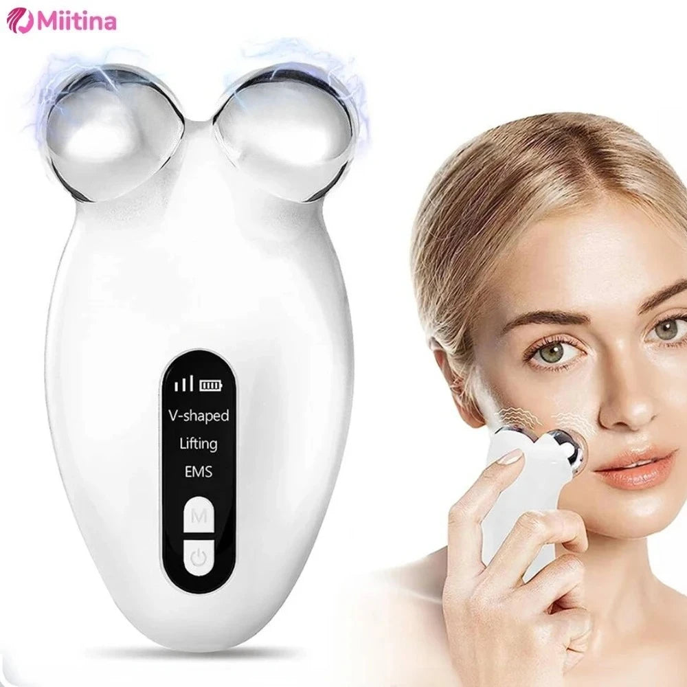 Facial Massager Microcurrent Roller EMS Device for Face Lifting Skin Tighten Rejuvenation Chin Remover anti Wrikle Double Care