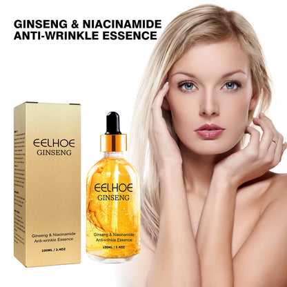 24K Gold Ginseng Serum anti Wrinkle Lifting Firming Fade Fine Lines Lightening Spot Hyaluronic Acid Nicotinamide Facial Essence