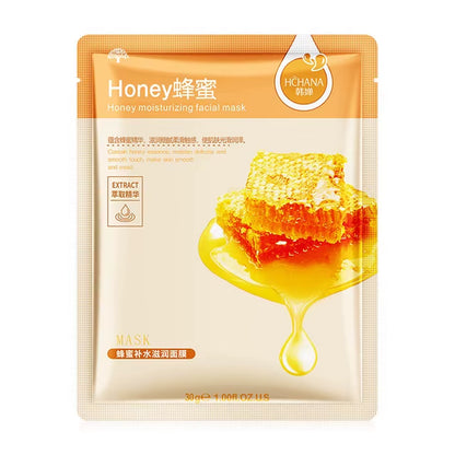 30Pcs Natural Plant Facial Mask Moisturizing Oil Control Anti-Aging Fruit Aloe Korean Sheet Face Mask Beauty Skin Care Prodcuts