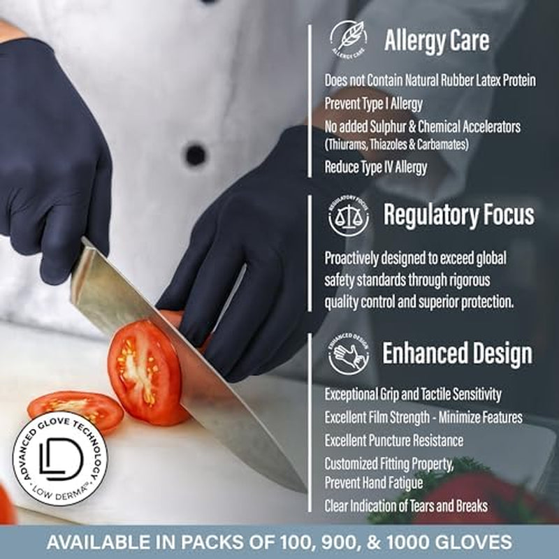 Ensure Nitrile Disposable Exam Gloves, Powder-Free, Latex-Free, Non-Sterile - 5 Mil