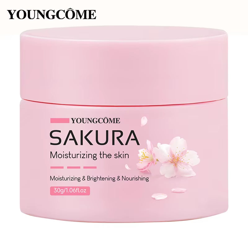 Sakura Essence Cream,Cherry Blossom Facial Moisturizer for Dry & Rough Skin,Intense Hydration,Skin Repair,Delicate & Tender Glow