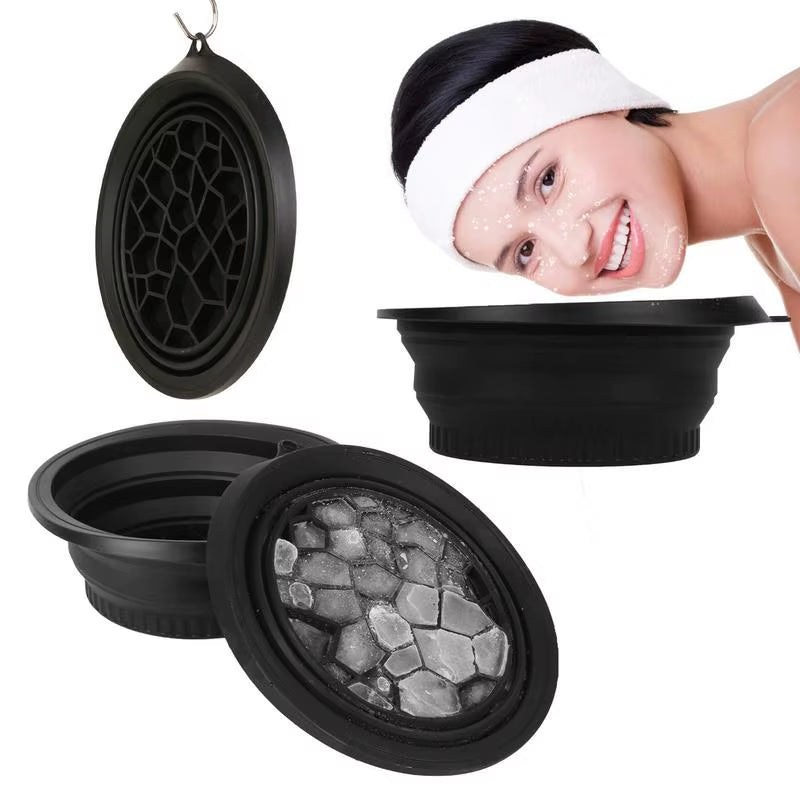 Professional Face Ice Bath Bowl for Facial Treatments - Portable Collapsible Washbasin for At-Home and Travel Skin Care