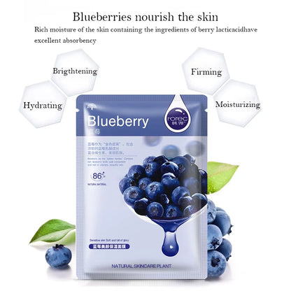 6/12Pcs Fruits Face Mask Moisturizing Oil Control Firming Aloe Korean Cosmetics Sheet Face Mask Beauty Skin Care Prodcuts