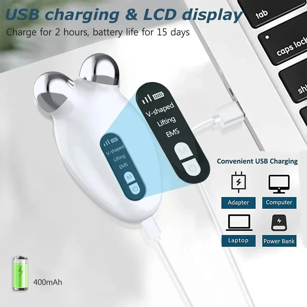 Facial Massager Microcurrent Roller EMS Device for Face Lifting Skin Tighten Rejuvenation Chin Remover anti Wrikle Double Care