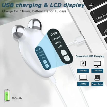 Facial Massager Microcurrent Roller EMS Device for Face Lifting Skin Tighten Rejuvenation Chin Remover anti Wrikle Double Care