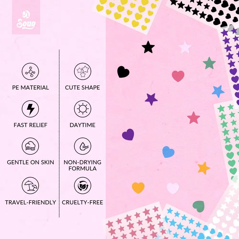 1/2Box Heart Shape Acne Pimple Patch Stickers Blemish Spot Concealer Cover 0.1Mm Acne Treatment Pimple Remover Skin Care