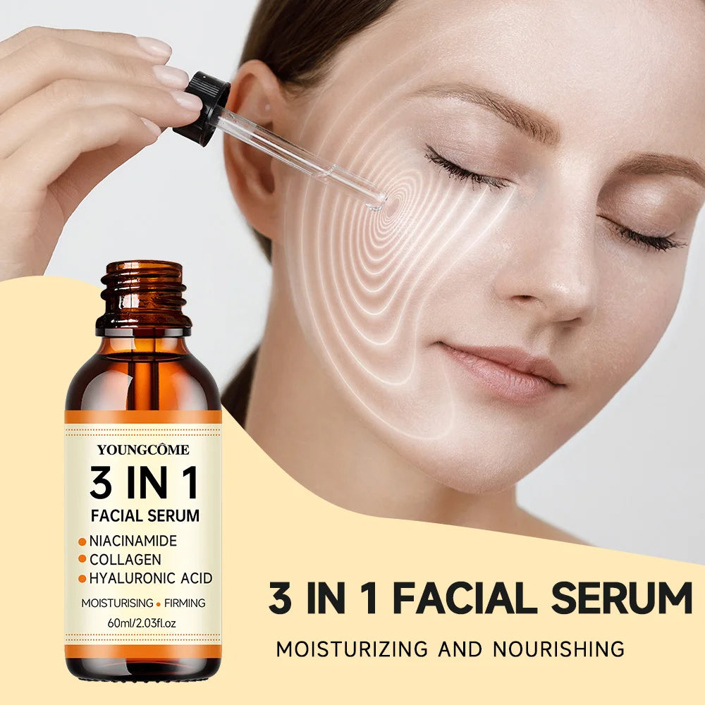 Face Serum 3 in 1 Nicotinamide Anti-Aging Wrinkle Face Serum Facial Moisturizing Brightening Firming Facial Essence Face