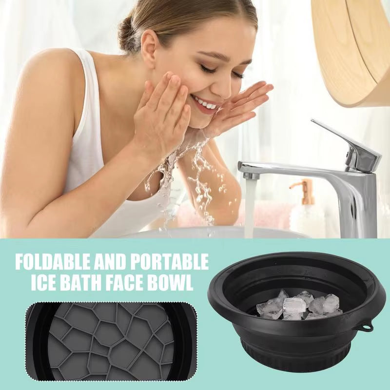 Professional Face Ice Bath Bowl for Facial Treatments - Portable Collapsible Washbasin for At-Home and Travel Skin Care
