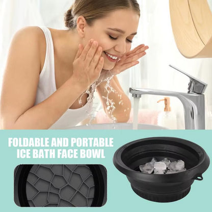 Professional Face Ice Bath Bowl for Facial Treatments - Portable Collapsible Washbasin for At-Home and Travel Skin Care
