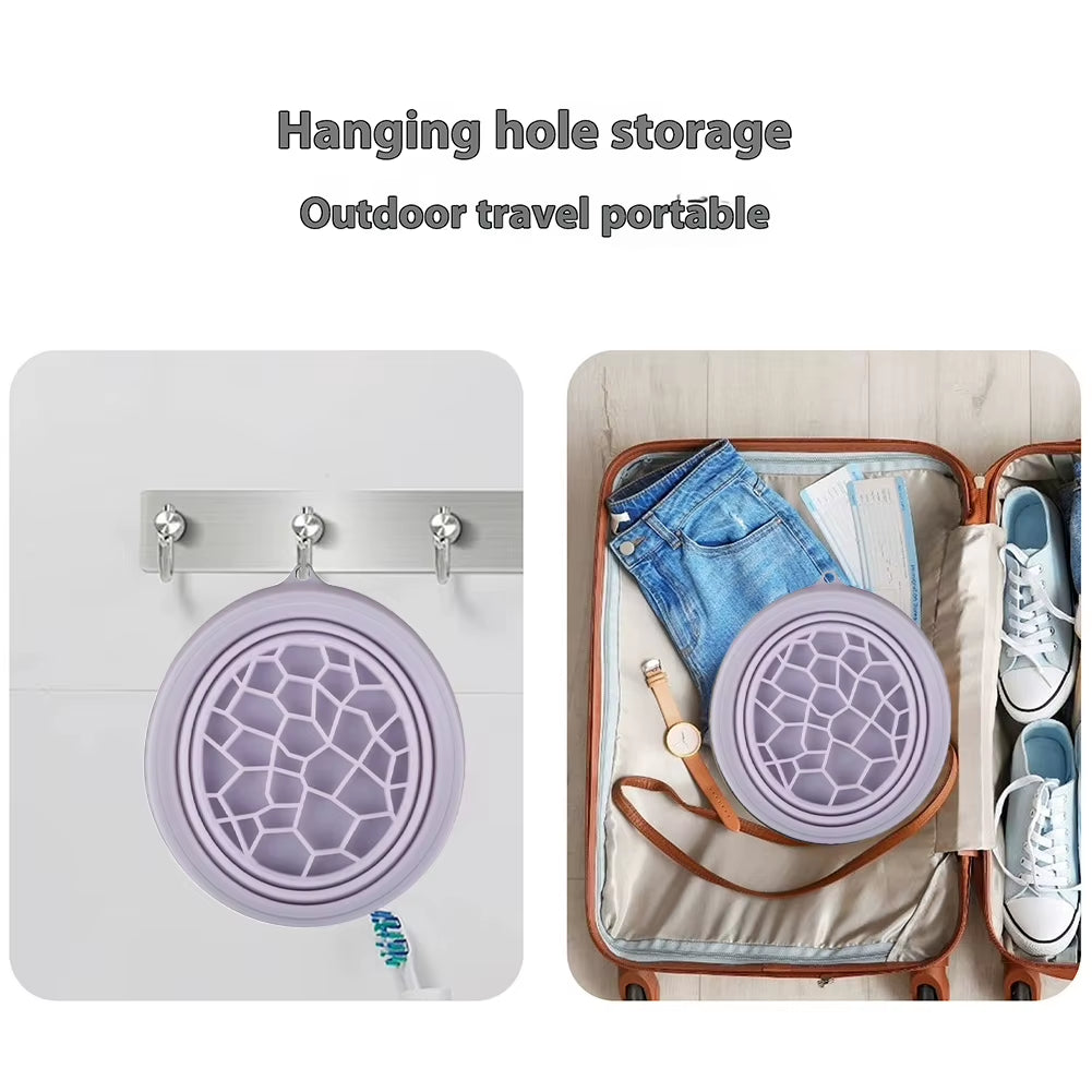 Silicone Face Bowl with Built-In Icetray Collapsible Ice Facial Folding Washbasin Face Ice Bath Water Chiller