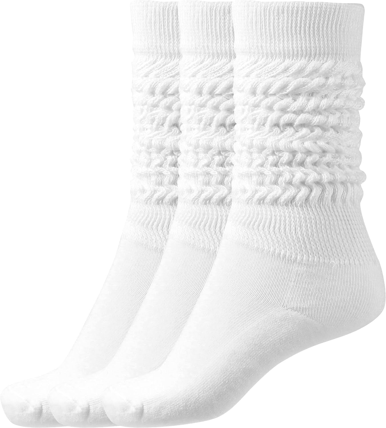 Women's Thigh High Slouch Socks - Soft Scrunch Design, Size 5-11