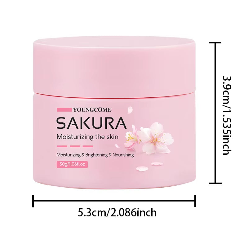 Sakura Essence Cream,Cherry Blossom Facial Moisturizer for Dry & Rough Skin,Intense Hydration,Skin Repair,Delicate & Tender Glow