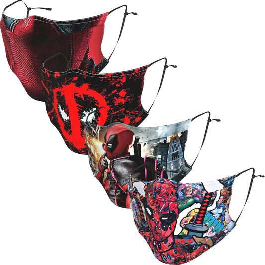 AWEHIRU Aeiniwer 4 Pack Face Mask Washable Reusable with Filters Pocket for Women Men Facial Decorations Adult Gift Made in USA