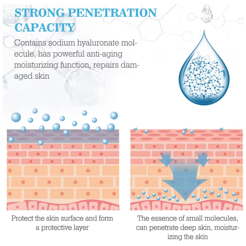 Snail Caviar Hyaluronic Acid Facial Serum Beauy Essence Firming Hydrating Brightening Moisturizing Face Serum Skin Care