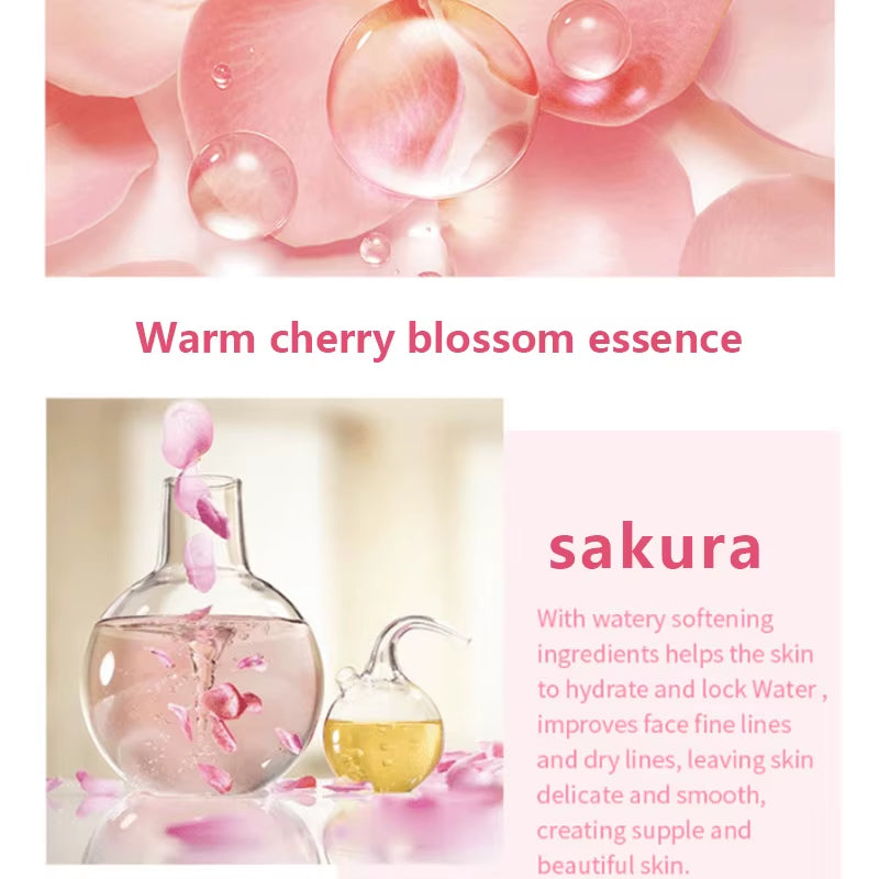 Sakura Essence Cream,Cherry Blossom Facial Moisturizer for Dry & Rough Skin,Intense Hydration,Skin Repair,Delicate & Tender Glow