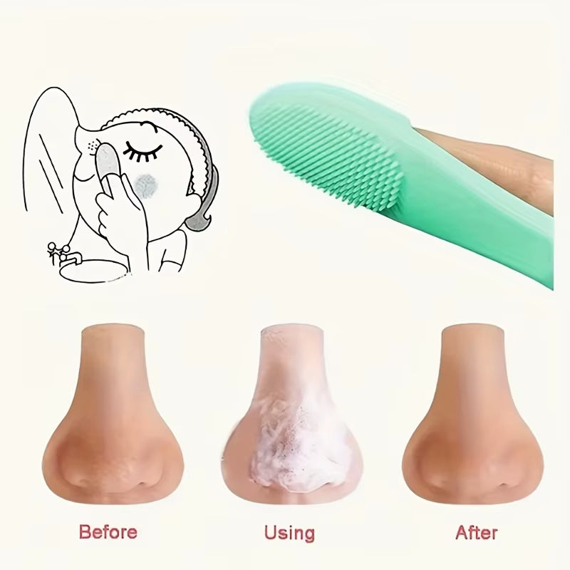 1PC Soft Silicone Nose Brush, Clean the Face, Remove Blackheads, Clean the Nose, Exfoliate, Wash the Face Brush, Easy to C