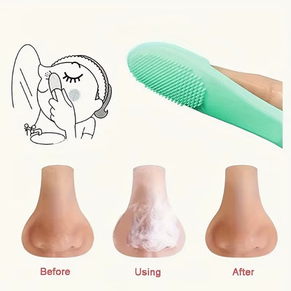 1PC Soft Silicone Nose Brush, Clean the Face, Remove Blackheads, Clean the Nose, Exfoliate, Wash the Face Brush, Easy to C