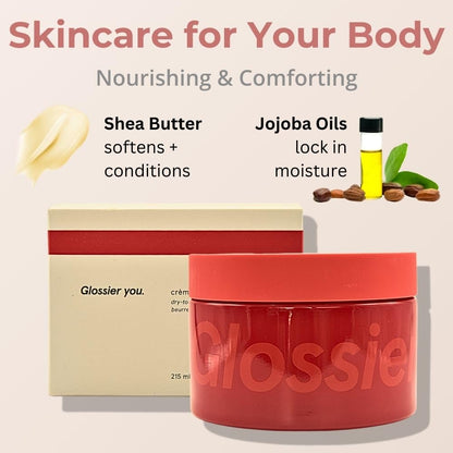 Indulge Your Skin with Glossier Crème de You Luxurious Body Butter - 7.2 Oz of Hydration and Sensory Bliss