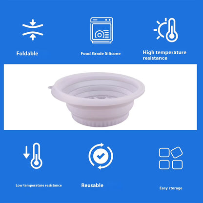 Silicone Face Bowl with Built-In Icetray Collapsible Ice Facial Folding Washbasin Face Ice Bath Water Chiller