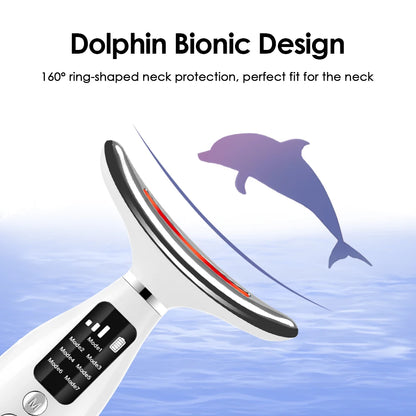 7-Color Light Neck Lifting Beauty Device Facial Vibration Massager Skin Rejuvenation&Double Chin Reducer Face Neck Firming Care