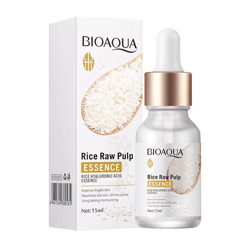 1/2/3Pcs BIOAQUA Rice Raw Pulp Face Serum Hyaluronic Acid Face Essence Nourishing Moisturizing Anti-Aging Serum Facial Skin Care
