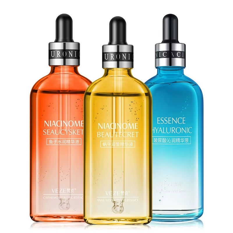 Snail Caviar Hyaluronic Acid Facial Serum Beauy Essence Firming Hydrating Brightening Moisturizing Face Serum Skin Care