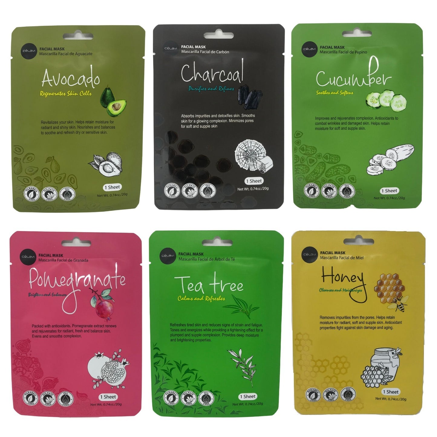 Facial Mask Skincare Sheet Korean Beauty Face Mask Sheets Skin Care Antiaging