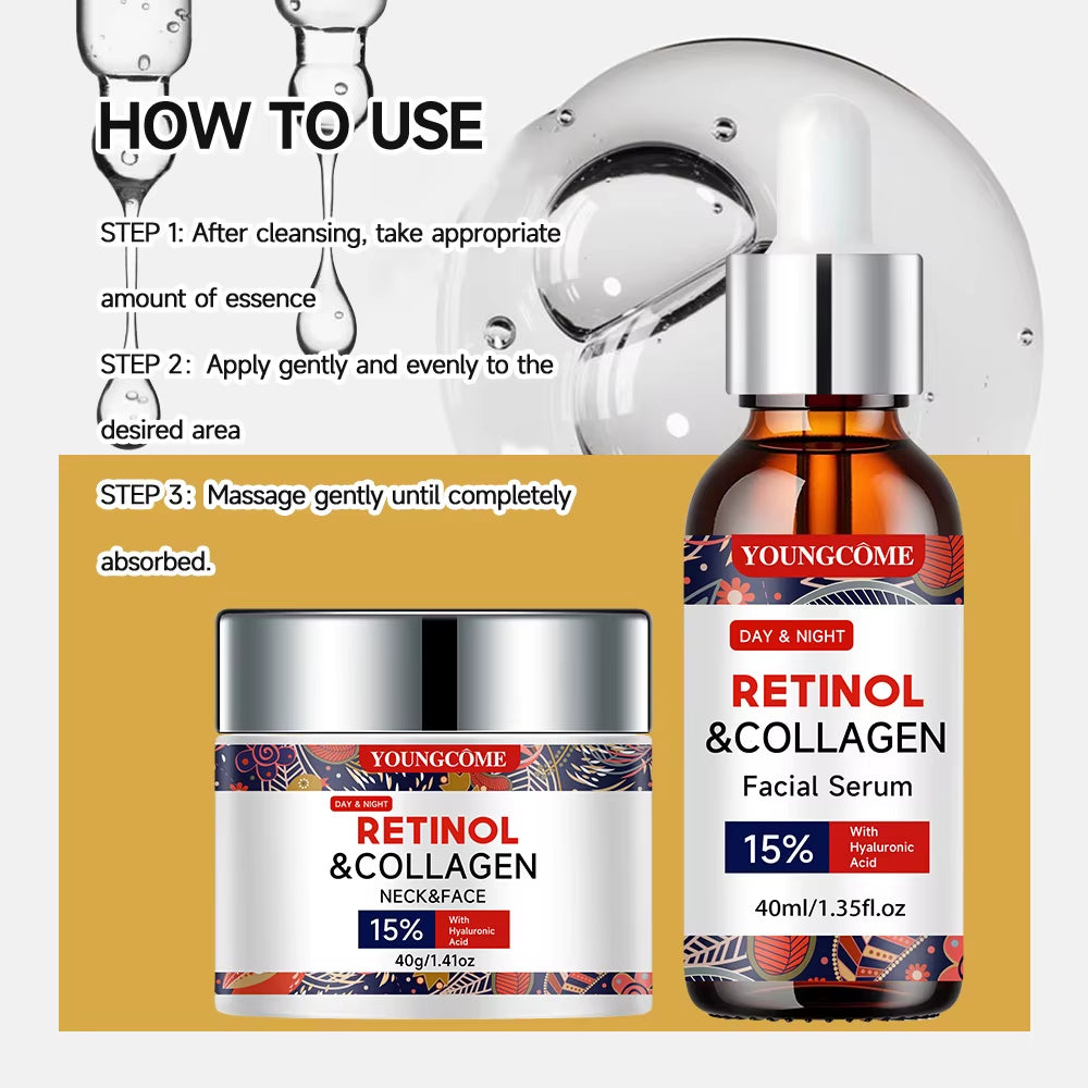 Face Serum Shrink Pores Brightening Whitening Cream anti Aging Lines and Wrinkles for Glowing Skin Firm Essence Face Cream Set