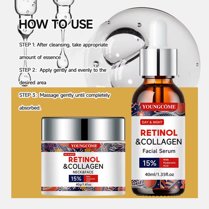 Face Serum Shrink Pores Brightening Whitening Cream anti Aging Lines and Wrinkles for Glowing Skin Firm Essence Face Cream Set