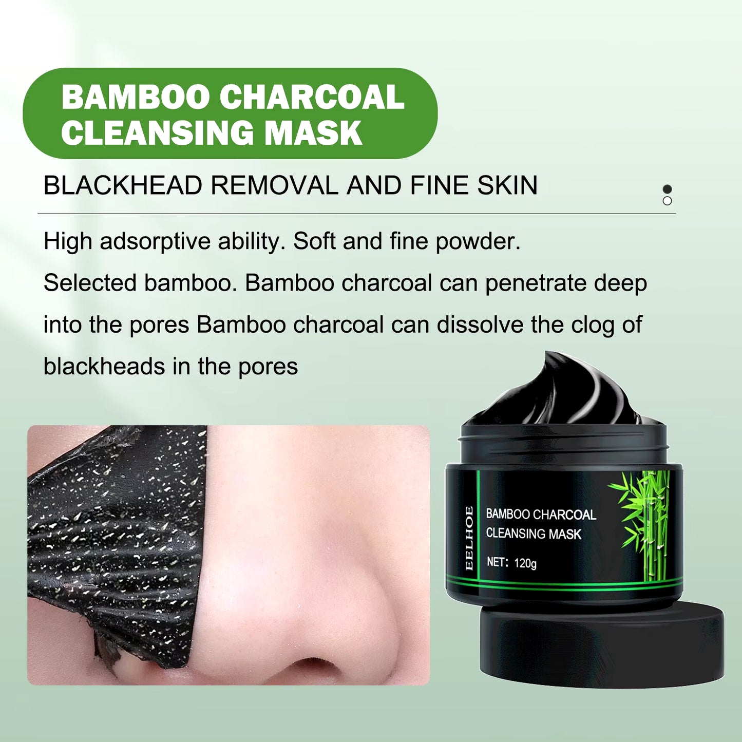 Charcoal Face Mask Nose Strips Toothpaste Blackhead Remover Clean Pores Teeth Whiten Oil Control Face Teeth Clean Series