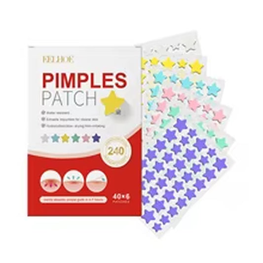 240Pcs New Pimple Patch Acne Patches Heart/Star/Flower/Round Shape Acne Dots Patches Moisturizes for Covering Zits and Blemishes
