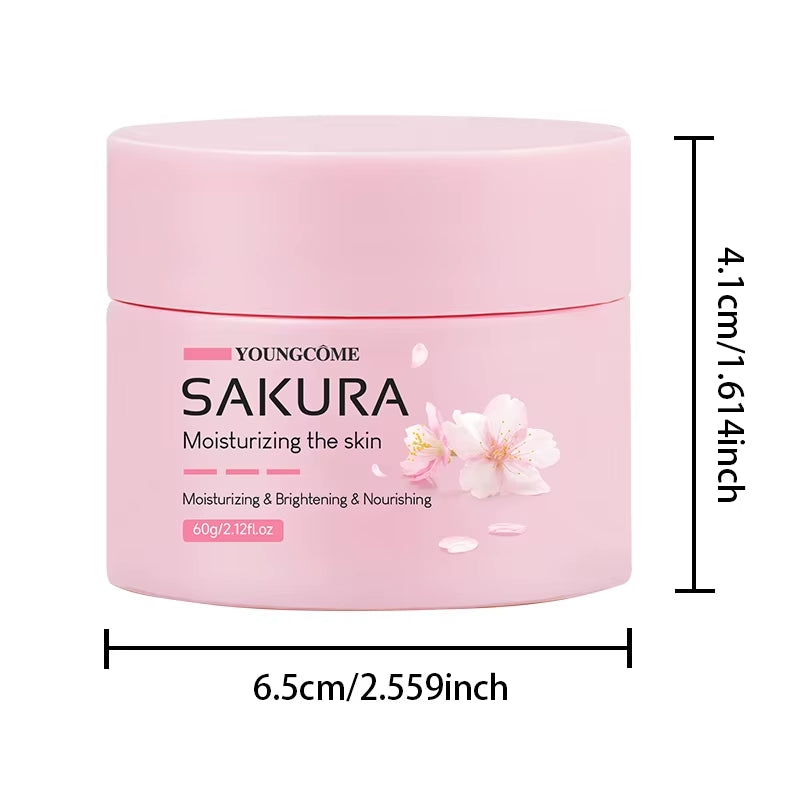 Sakura Essence Cream,Cherry Blossom Facial Moisturizer for Dry & Rough Skin,Anti Aging Face Lifting Nourishing Repair Collagen