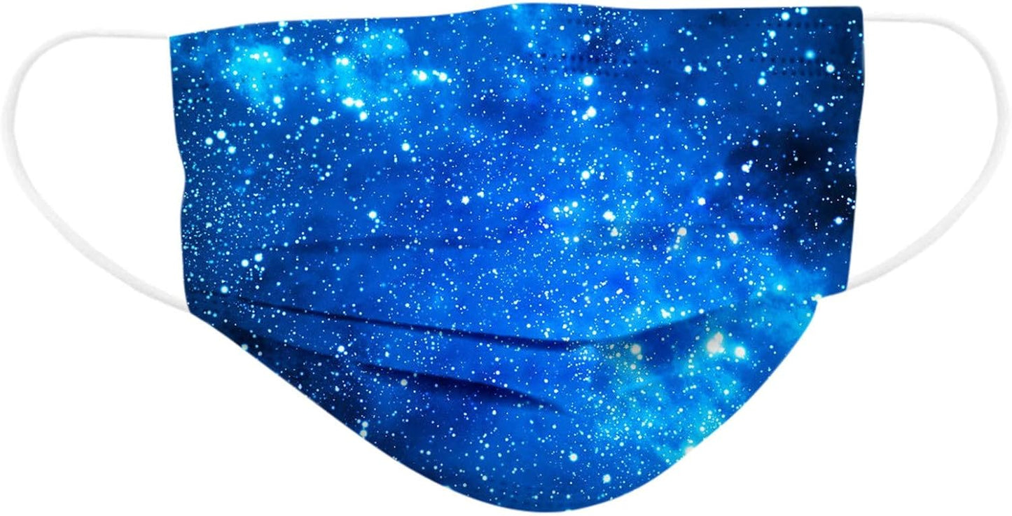 50Pcs Butterfly Print Disposable Facemask for Adults Women with Designs Papermasks 3 Ply Breathable Non Woven Face Guard