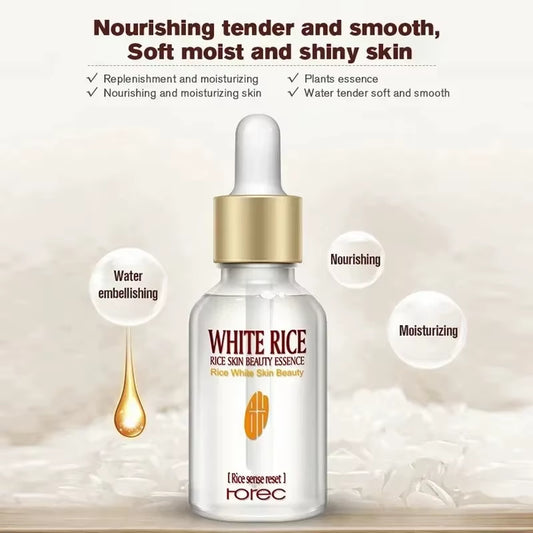 White Rice Face Serum Shrink Pores Brightening Whitening Cream anti Aging Lines and Wrinkles for Glowing Skin Firm Care Essence