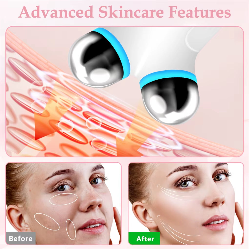 Anti Aging and Wrinkles Microcurrent Facial Device, Boost Skin Care Products Absorption - White