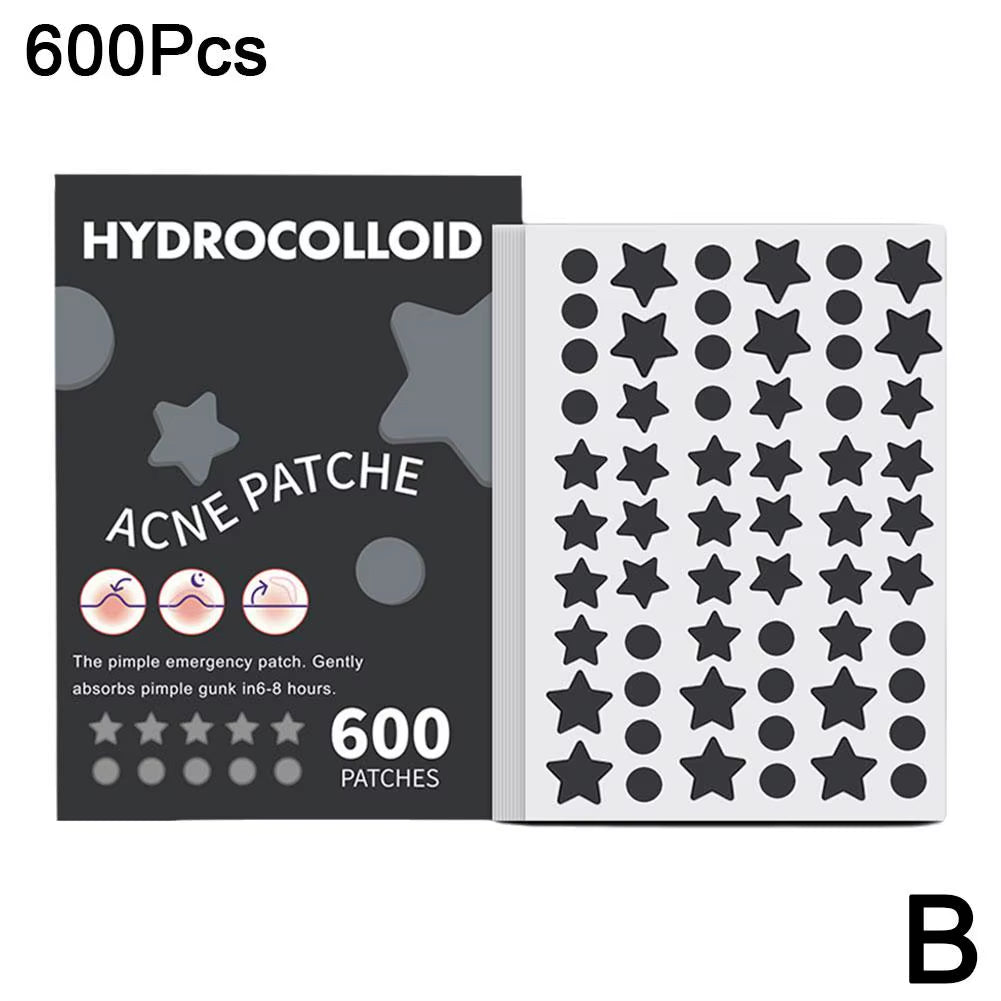 600 Counts Colorful Star Spot Acne/Pimple Patch for Face, Hydrocolloid Cute Star Shaped Acne Patch Invisible Zit Cover Stickers