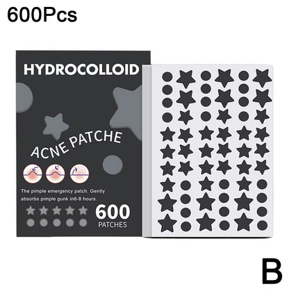 600 Counts Colorful Star Spot Acne/Pimple Patch for Face, Hydrocolloid Cute Star Shaped Acne Patch Invisible Zit Cover Stickers