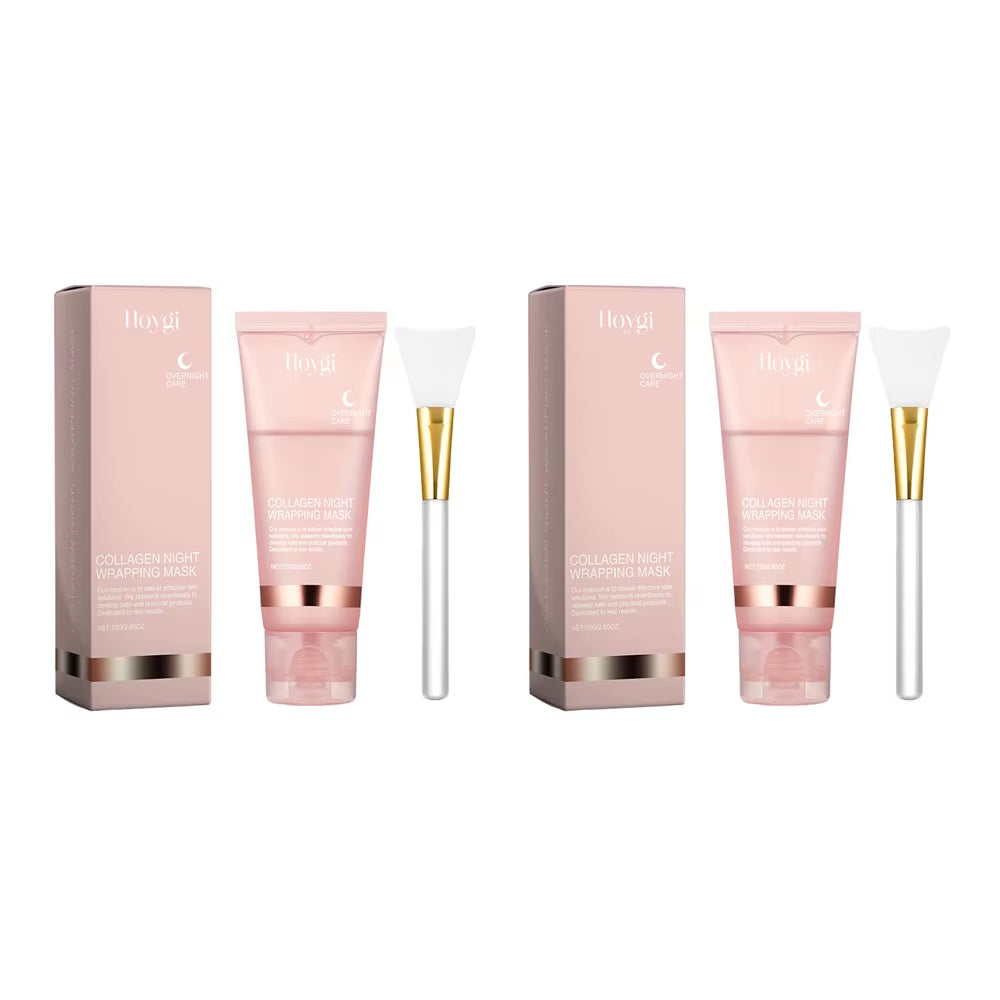 75G Collagen Night Wrapping Peel off Mask Facial Moisturizing Brighten Hydrating Smooth Face Firming Skin Rejuvenation Care Mask