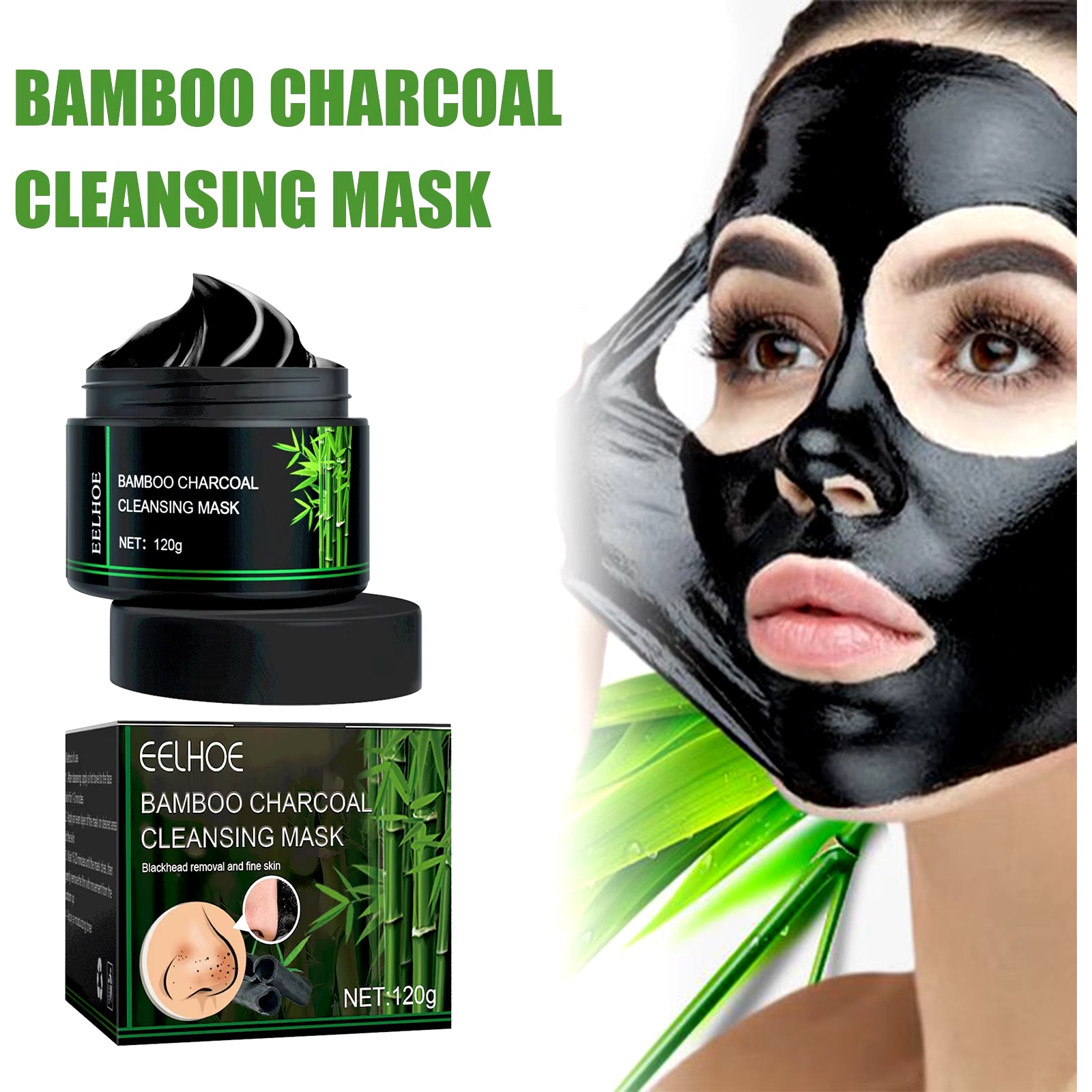 Charcoal Face Mask Nose Strips Toothpaste Blackhead Remover Clean Pores Teeth Whiten Oil Control Face Teeth Clean Series