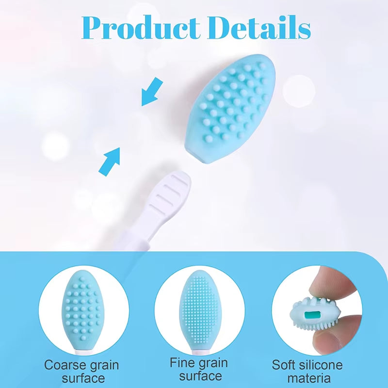 2-Pack Blue Facial Cleansing Brushes - Holiday Skincare Set for Deep Cleansing & Gentle Exfoliation Nettoyeur Pinceau Maquillage