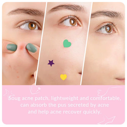 1/2Box Heart Shape Acne Pimple Patch Stickers Blemish Spot Concealer Cover 0.1Mm Acne Treatment Pimple Remover Skin Care