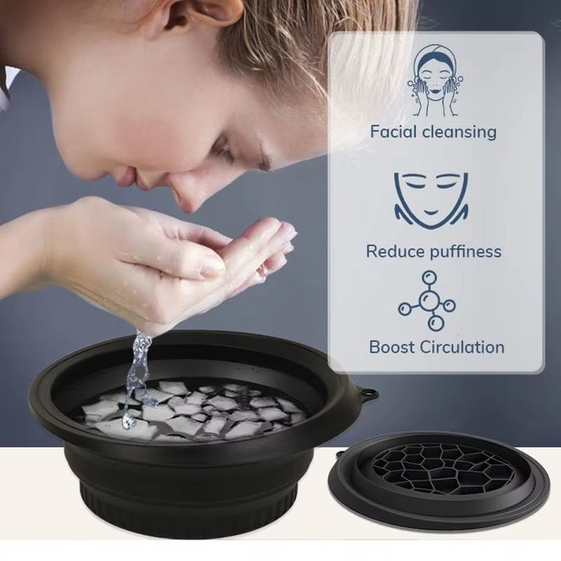 Professional Face Ice Bath Bowl for Facial Treatments - Portable Collapsible Washbasin for At-Home and Travel Skin Care