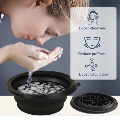 Professional Face Ice Bath Bowl for Facial Treatments - Portable Collapsible Washbasin for At-Home and Travel Skin Care
