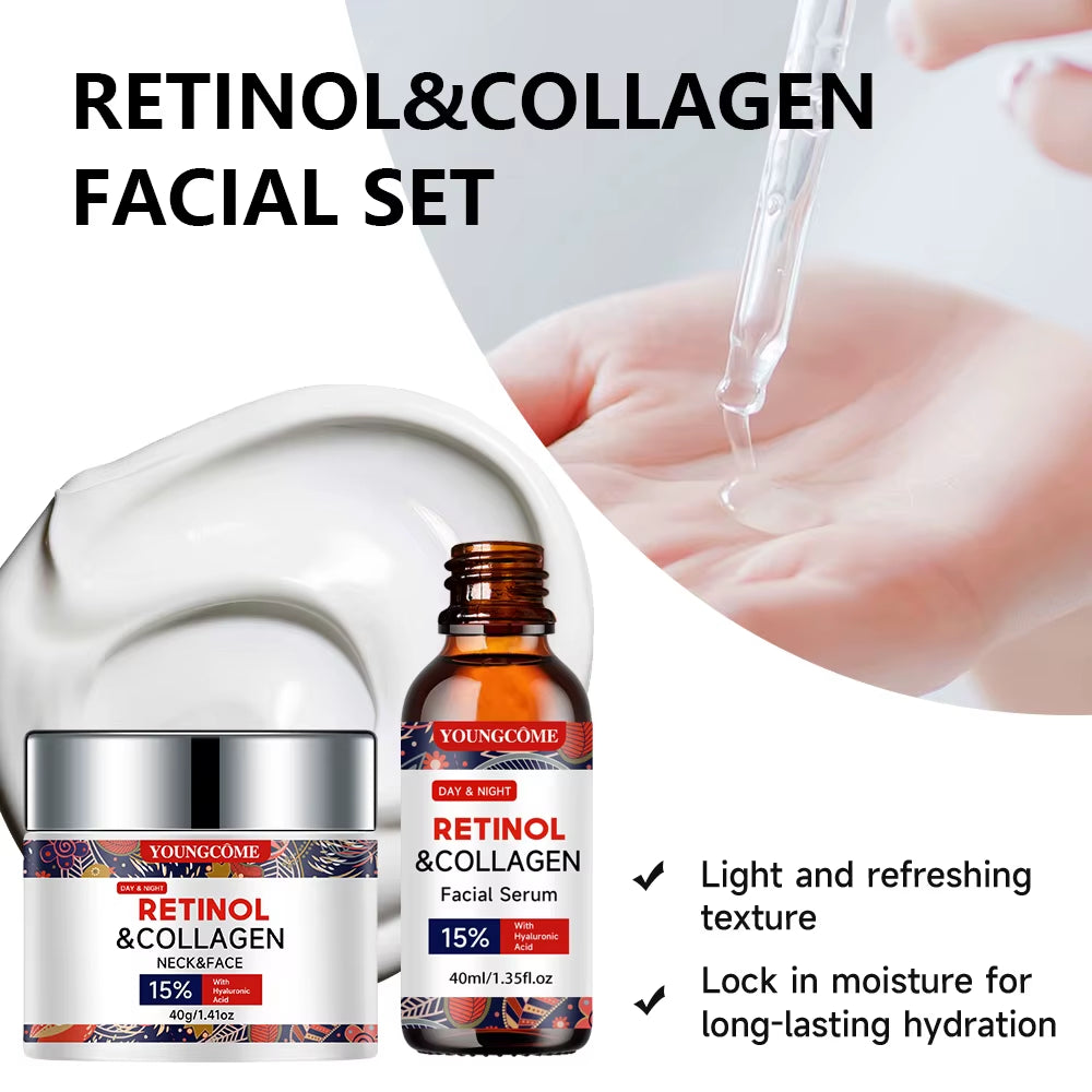 Face Serum Shrink Pores Brightening Whitening Cream anti Aging Lines and Wrinkles for Glowing Skin Firm Essence Face Cream Set