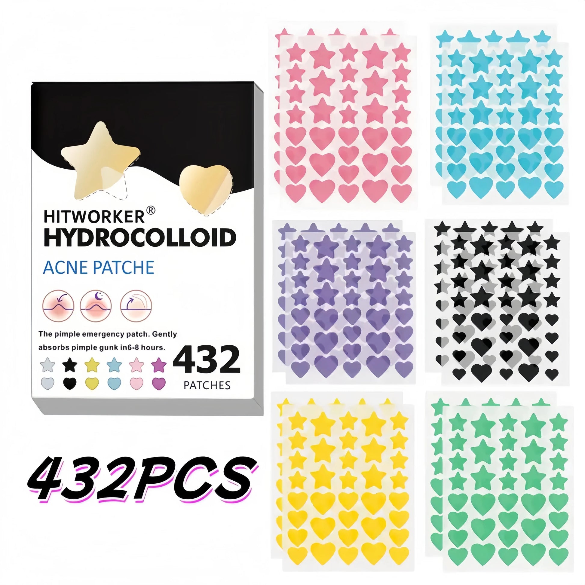 432PCS Pimple Patch Acne Colorful Invisible Acne Removal Skin Care Stickers Concealer Face Spot Beauty